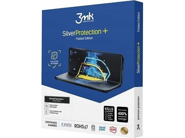 3MK SilverProtect+ antimikrobiell folie montert vått til Motorola Razr 2023 / Razr 40 Folded Edition