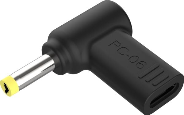 Conceptronic - Strømadapter - 24 pin USB-C (hunn) til 4,0 x 1,7 mm DC-jakk (hann) vinklet - DC 18 - 20 V - 5 A - støtte for Power Delivery 3.0, USB...