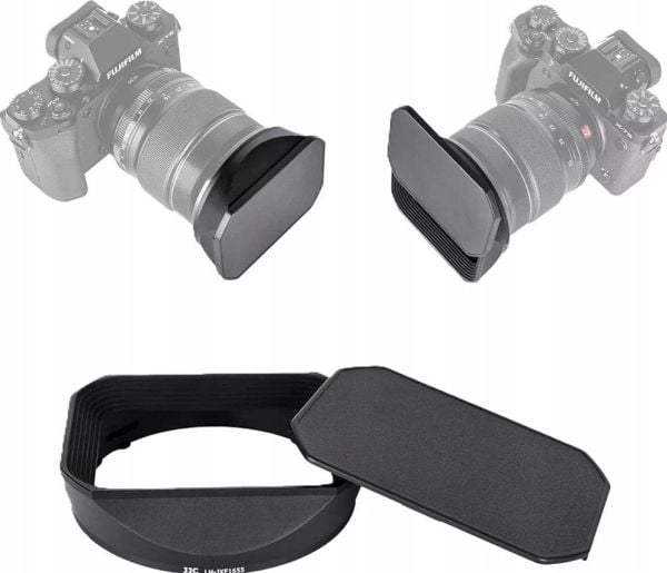JJC objektivbeskyttelse mot sol + deksel til Fujifilm XF 16-55mm F/2.8 R