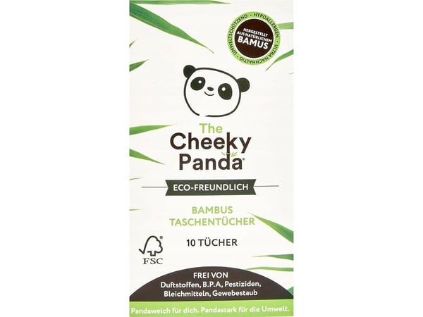 Cheeky Panda lommetørklær for hygiene 10 stk i eske