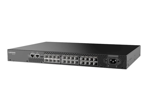 Lenovo ThinkSystem DB610S - Switch - Styrt - 8 x 32Gb Fibre Channel SFP+ - stasjonær, rackmonterbar - med 8 x 16 Gbps SWL SFP+ transceiver