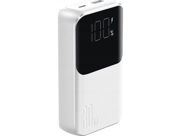 Joyroom Powerbank Joyroom JR-PBC06 10000mAh 30W + sisäänrakennettu USB-C, Lightning kaapelit valkoinen