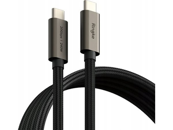 Ringke USB-C till USB-C kabel 2 m svart (RGK1951) Ringke USB-C till USB-C kabel 2 m svart (RGK1951)