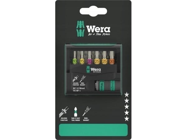 Wera BIT-CHECK 12 WOOD TX HF 1 SB, 12CZ -työkalusarja
