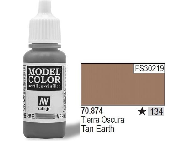 Vallejo 70.874, 17 ml, Brun, Matt, Flaska