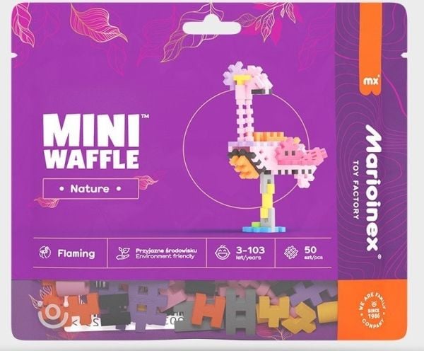 Marioinex mini waffle-klosser Nature - Flaming 50 deler