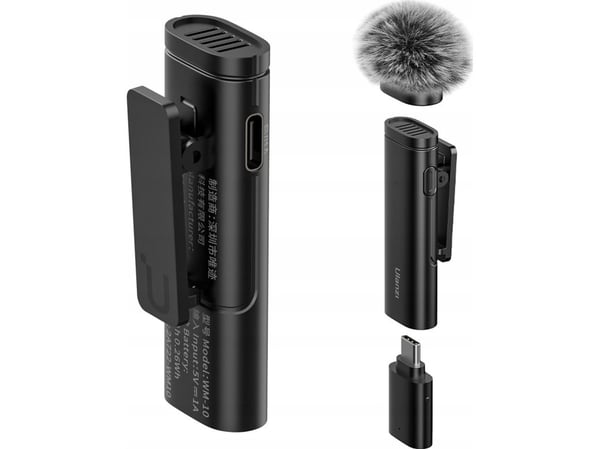 Ulanzi trådlös mikrofon med fästklämma för telefon Usb Type-c Usb-c / Wm-10 / Sku:3328