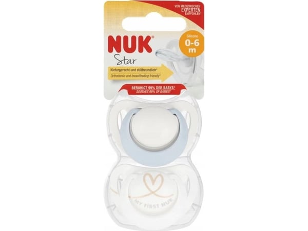 NUK smokk USP 2EL 0-6 blå STAR 10175285 1/6