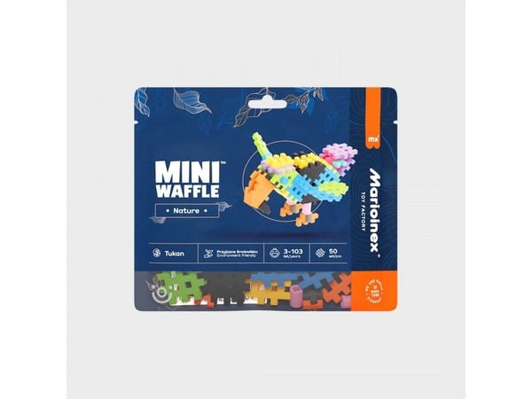 Marioinex Klocki Mini Waffle Nature - Tukan, 50 deler