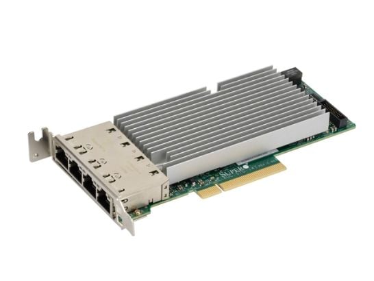 Supermicro AOC-STG-I4T-O, Intern, Koblet med ledninger (ikke trådløs), PCI Express, Ethernet, 10000 Mbit/s, Sort, Grønn, Grå