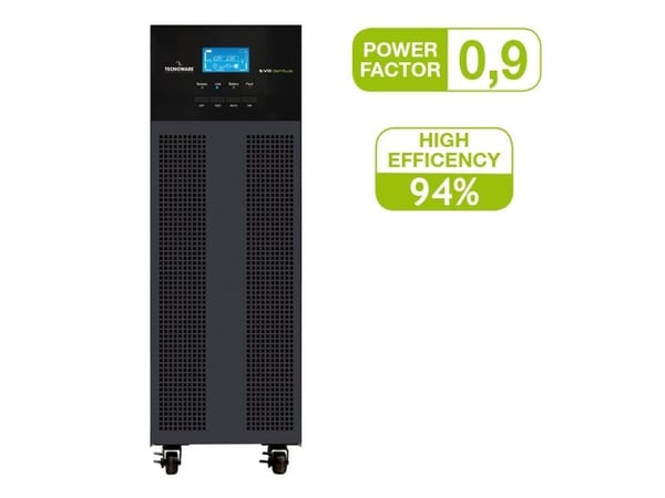Tecnoware UPS EVO DSP PLUS 6.5, Taajuuden kaksoismuunnos (verkossa), 6,5 kVA, 5800 W, Sini, 176 V, 300 V