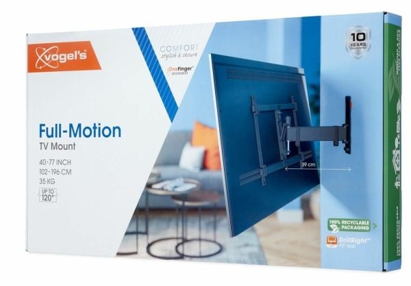 Vogel''s TVM 3623, 101,6 cm (40"), 195,6 cm (77"), 100 x 100 mm, 400 x 400 mm, 0 - 20°, Sort