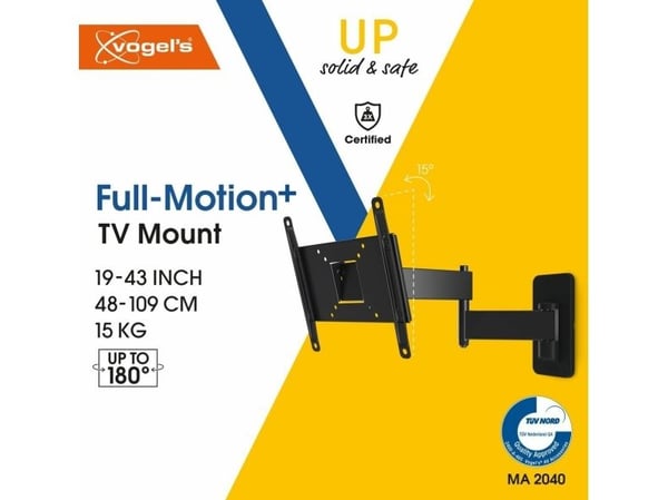 Vogel's M-series MA2040 (C1) - Monteringssett (veggmontering) - full bevegelse - for LCD-TV - stål - svart - skjermstørrelse: 19"-40"
