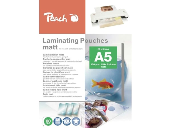 Peach S-PP580-30, Matta, Läpinäkyvä, A5, 0,08 mm, 154 mm, 216 mm