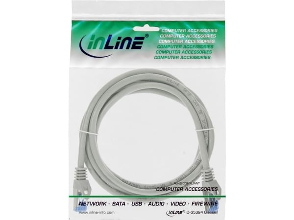 InLine 74822, 0,25 m, Cat6a, S/FTP (S-STP), RJ-45, RJ-45, Grå