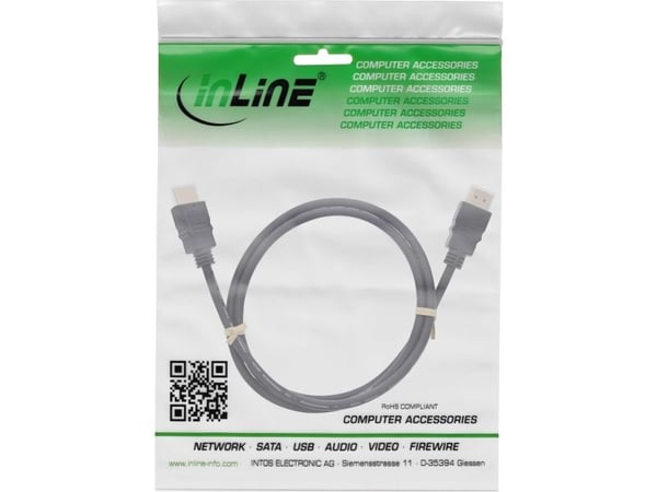 InLine 17550, 0,5 m, HDMI-tyyppi A (vakio), HDMI-tyyppi A (vakio), 3D, 18 Gbit/s, musta