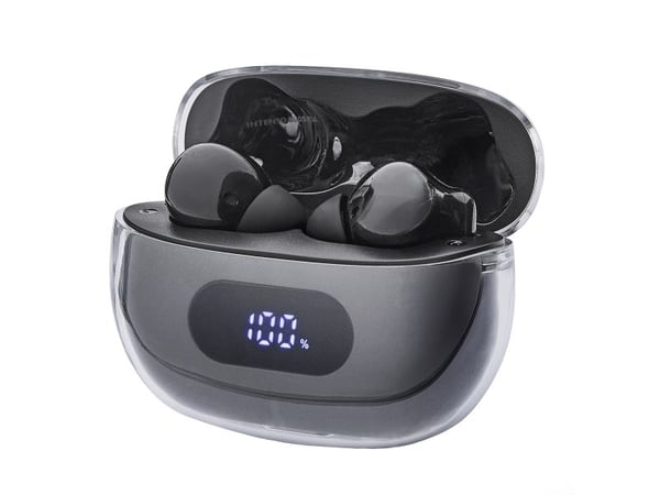 Intenso T310AE - True wireless-hodetelefoner med mikrofon - i øret - Bluetooth - aktiv støydemping - svart