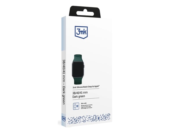 3MK 5903108565592, Klokkereim, Apple, Watch series 1/2/3/4/5/6/7/8/9/SE/Ultra, Silikon, Rustfritt stål, 38/40/41 mm, Boks