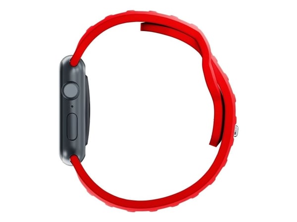 3MK 5903108565684, Klokkereim, Apple, Watch series 1/2/3/4/5/6/7/8/9/SE/Ultra, Silikon, Rustfritt stål, Rød, 38/40/41 mm