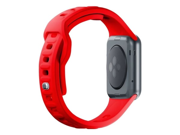3MK 5903108565684, Klokkereim, Apple, Watch series 1/2/3/4/5/6/7/8/9/SE/Ultra, Silikon, Rustfritt stål, Rød, 38/40/41 mm