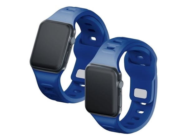 3MK 5903108565738, Klokkerem, Apple, Watch series 1/2/3/4/5/6/7/8/9/SE/Ultra, Silikon, Rustfritt stål, Blå, 42/44/45/49 mm