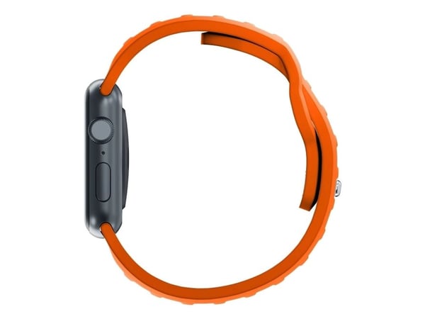 3MK 5903108565813, Klokkereim, Apple, Watch series 1/2/3/4/5/6/7/8/9/SE/Ultra, Silikon, Rustfritt stål, Oransje, 42/44/45/49 mm