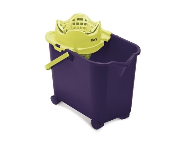 Rectangular bucket on wheels with automatic squeezer Mery - 20 ltr, Purple Rectangular bucket on wheels with automatic squeezer Mery - 20 ltr, Purple