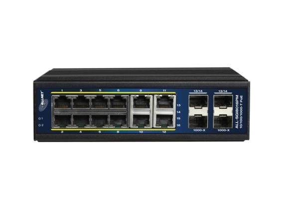 ALLNET ALL-SGI8016PM, Hallittu, L2+/L3, Gigabit Ethernet (10/100/1000), Täysin kaksipuolinen, Power over Ethernet -tuki, Seinäkiinnitteinen