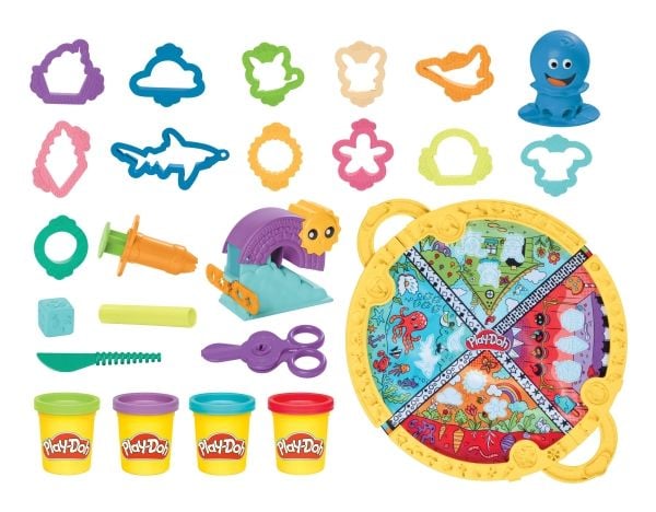 Play-Doh Fold 'n Go Playmat, byggesett for barn, 3 år, flerfarget