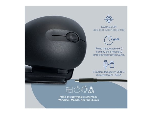 R-Go Ambidextrous Ergonomic mouse Twister - Vertikal mus - ergonomisk - høyre- og venstrehåndet - optisk - 3 knapper - trådløs, kablet - Bluetooth ...