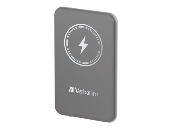 Verbatim Charge 'n' Go - Trådlös powerbank - magnetfäste - Li-pol - 5000 mAh - 20 Watt - 2.4 A - Apple Fast Charge, PD 3.0, QC 3.0, Apple 2.4A, USB...