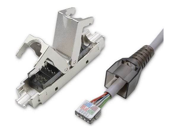 Qoltec - Nettverkkontakt - RJ-45 (hann) - STP - CAT 6a - sølv