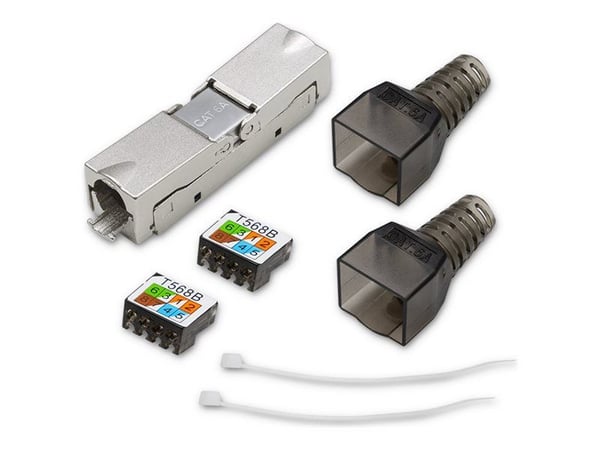 Qoltec - Nettverkkontakt - RJ-45 (hann) - STP - CAT 6a - sølv