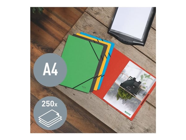Elastikmappe Leitz Recycle A4karton röd - (10 stk.)