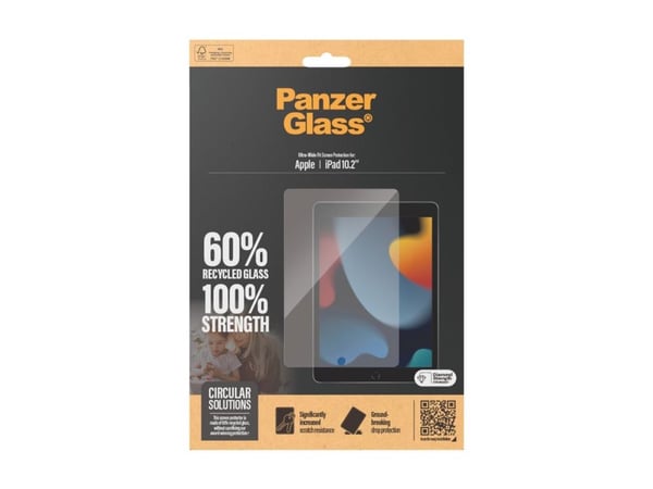 PanzerGlass - Skjermbeskyttelse for nettbrett - ultrabred passform - glass - for Apple 10.2-inch iPad (7. generasjon, 8. generasjon, 9. generasjon)