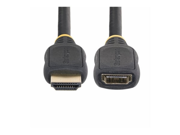 Startech 18in HDMI 2.0 Extension Cable, 4K 60Hz, M/F - High Speed - HDMI-forlengelseskabel - HDMI hann til HDMI hunn - 50 cm - skjermet - svart - p...
