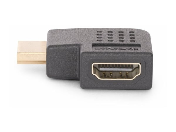 Startech Right Angle HDMI 2.0 Adapter, 90-Degree HDMI Port Saver, M/F - High Speed - HDMI-adapter - HDMI hann til HDMI hunn høyrevinklet - svart - ...