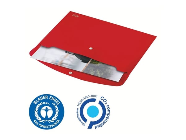 Asiakirjamappi Leitz Recycle A4 PP rød - (10 stk.)