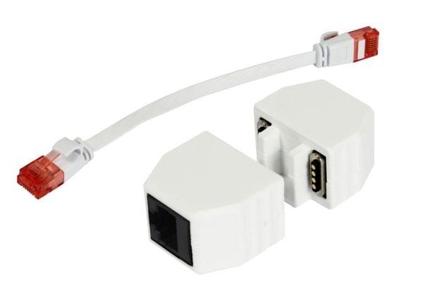 ALLNET RJ45 magnetisk säkringskoppling, dropputtag, PoE-kompatibelt, upp till 10 GBit