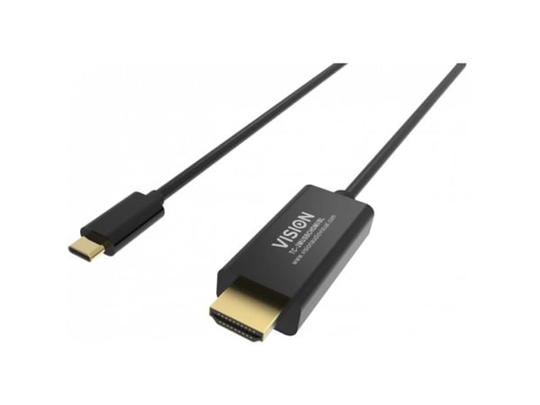 Vision - Adapterkabel - USB-C (hann) til DisplayPort (hann) - USB 3.1/ USB 3.2 - 2 m - 8K 60Hz støtte - svart