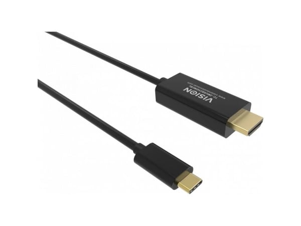 Vision - Adapterkabel - USB-C (hann) til DisplayPort (hann) - USB 3.1/ USB 3.2 - 2 m - 8K 60Hz støtte - svart