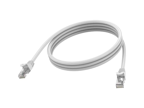 Vision - Koblingskabel - RJ-45 (hann) til RJ-45 (hann) - 1 m - 6.2 mm - STP - CAT 6a - formstøpt, uten hindringer - hvit
