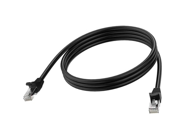 Vision - Nettverkskabel - RJ-45 (hann) til RJ-45 (hann) - 2 m - 6.2 mm - STP - CAT 6a - formstøpt, uten hindringer - svart