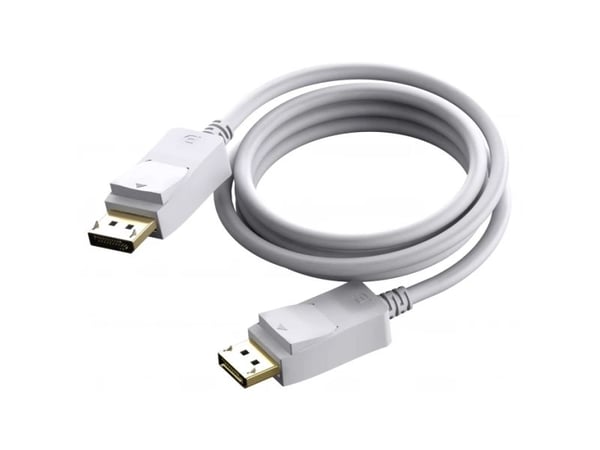Vision - DisplayPort-kabel - DisplayPort (hann) til DisplayPort (hann) - DisplayPort 1.4 - 2 m - 8K 60Hz støtte - hvit