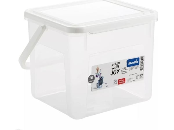 Avfallsbeholder, Rotho Twist, svart, plast, 50 l, svart lokk med blå kant