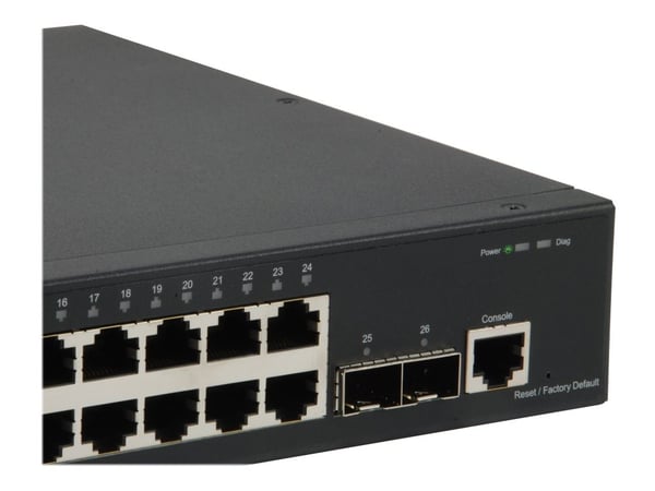 LevelOne GTL-2661 - Switch - 24 x 10/100/1000 + 2 x 10 Gigabit SFP+ - stasjonær, rackmonterbar