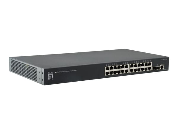 LevelOne GTL-2661 - Kytkin - 24 x 10/100/1000 + 2 x 10 Gigabit SFP+ - työpöytä, telineasennettava
