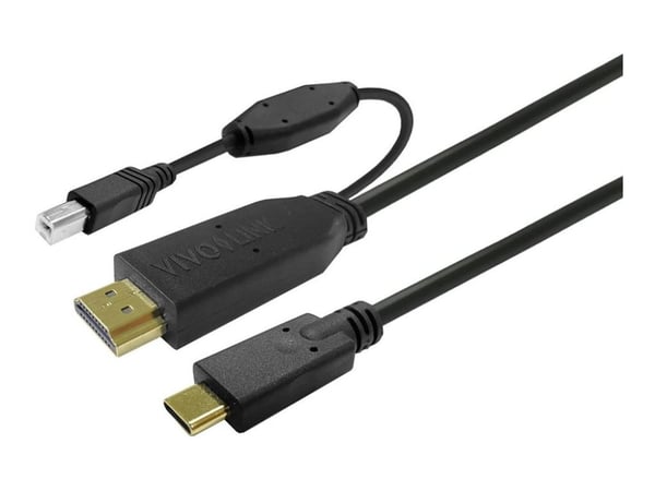 VivoLink Touchscreen - USB-kabelsett - 24 pin USB-C (hann) til HDMI, USB Type B - 5 m - svart VivoLink Touchscreen - USB-kabelsett - 24 pin USB-C (hann) til HDMI, USB Type B - 5 m - svart