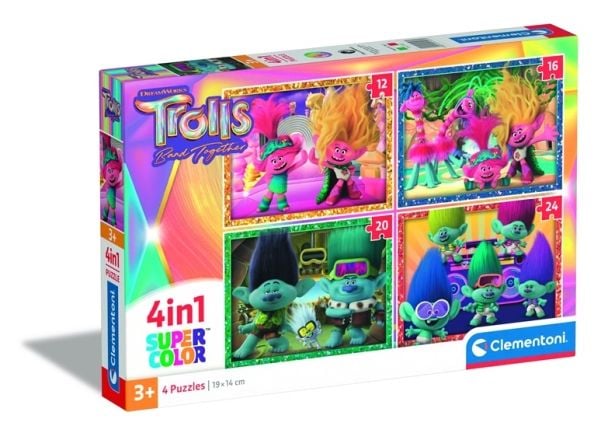 Clementoni puslespill 4W1 CLM 21527 TROLLS 3 PUD