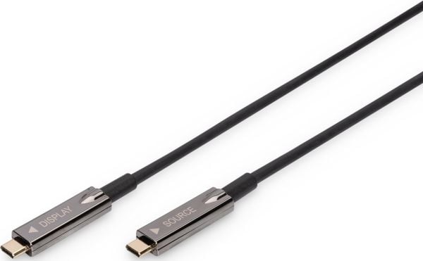 DIGITUS - USB-kabel - USB-C (hann) til USB-C (hann) - DisplayPort 1.2 - 10 m - Active Optical Cable (AOC), 4K 60Hz støtte, 1920 x 1080 at 120 Hz su...